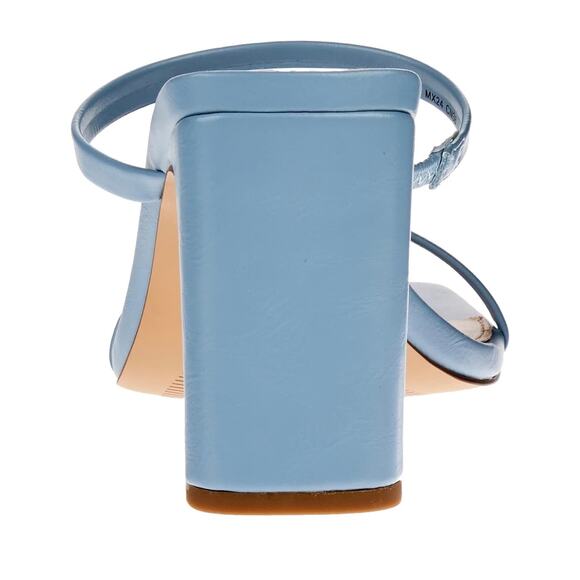 The Drop Women's Avery Dusty Blue Square Toe Two Strap High Heeled Sandal - Picture 2 of 3